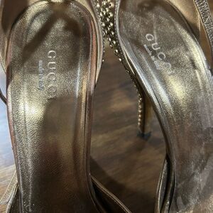 Gucci Women's Metallic Gold Heels